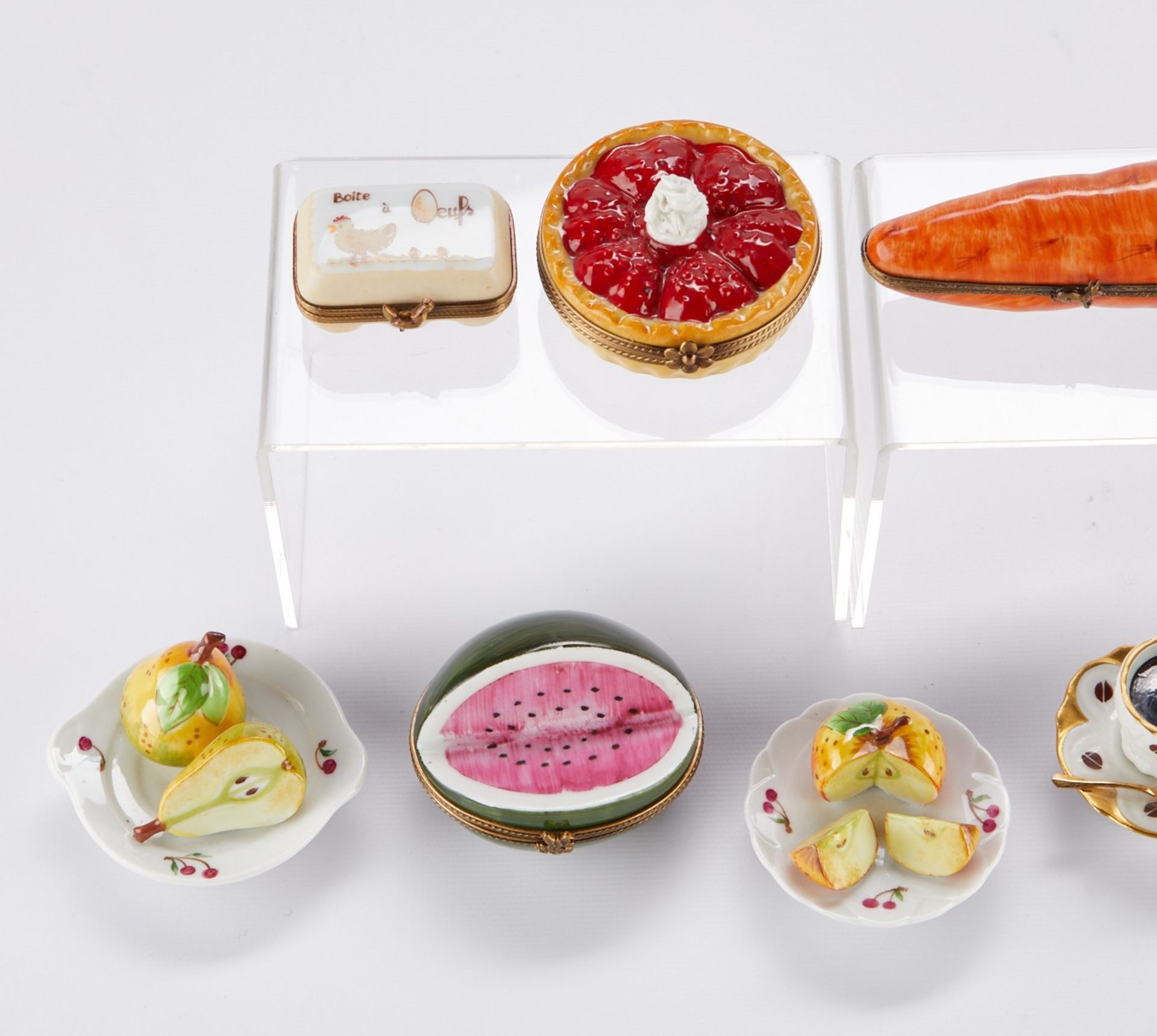 Grp: 13 French Limoges Porcelain Boxes Food - Bild 7 aus 12