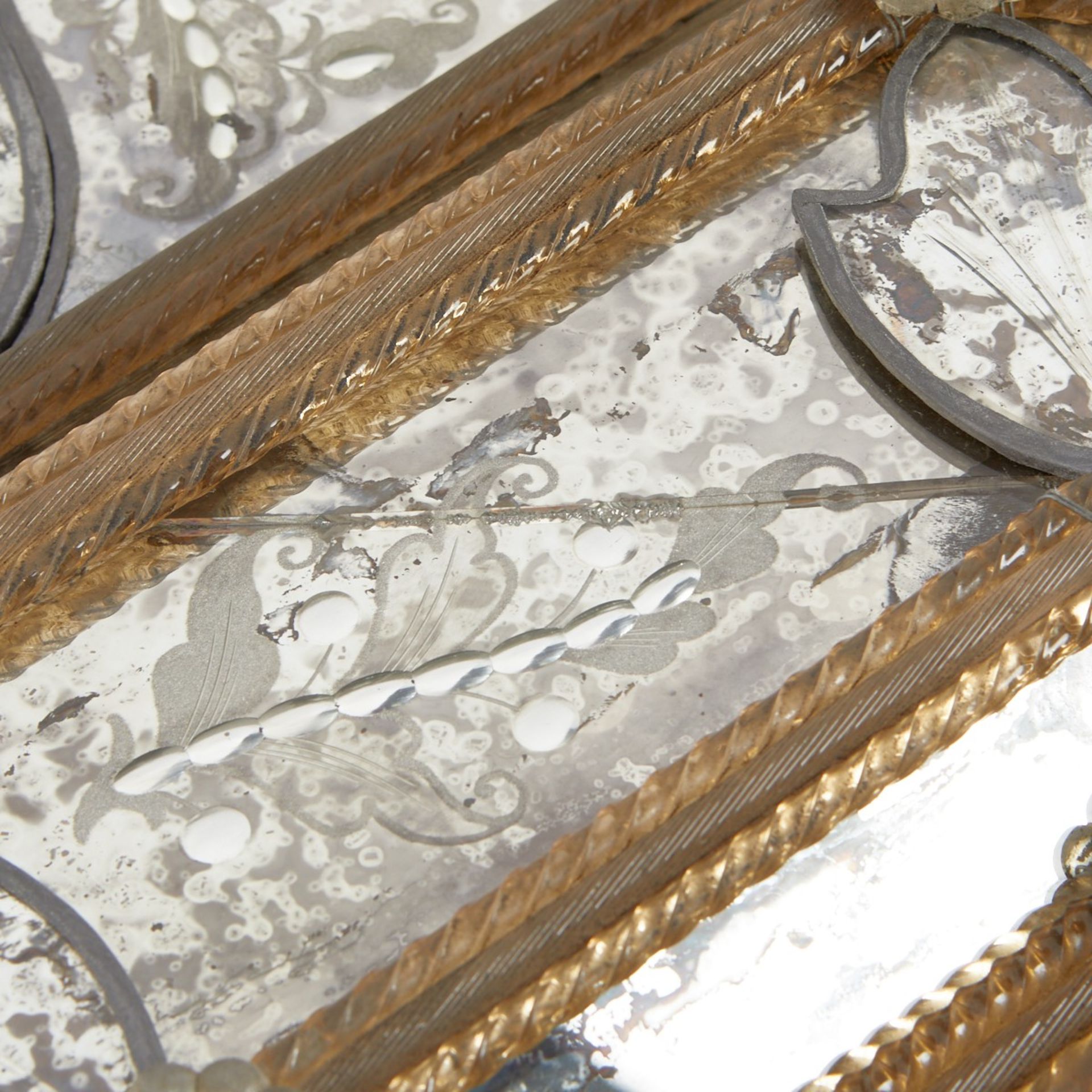 Early Antique Venetian Glass Mirror - Bild 6 aus 8