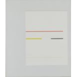 Richard Lin Vermillion and Yellow Aluminum and Oil on Canvas