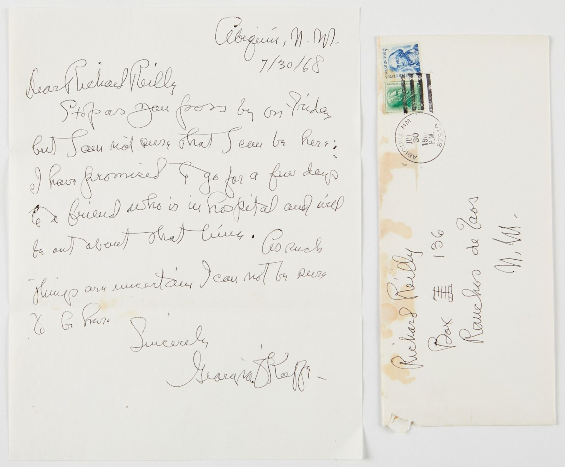 Grp: 2 Georgia O'Keeffe Autograph Letters - Bild 2 aus 9