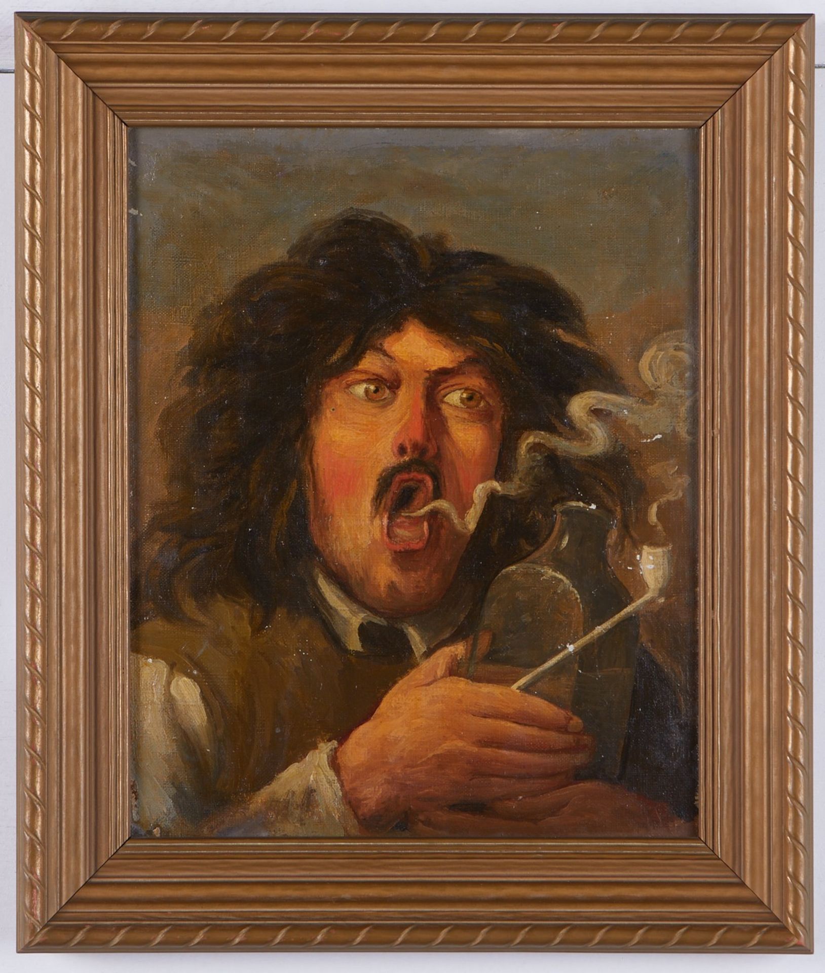 Dutch School 19th c. Painting Smoker - Image 2 of 6