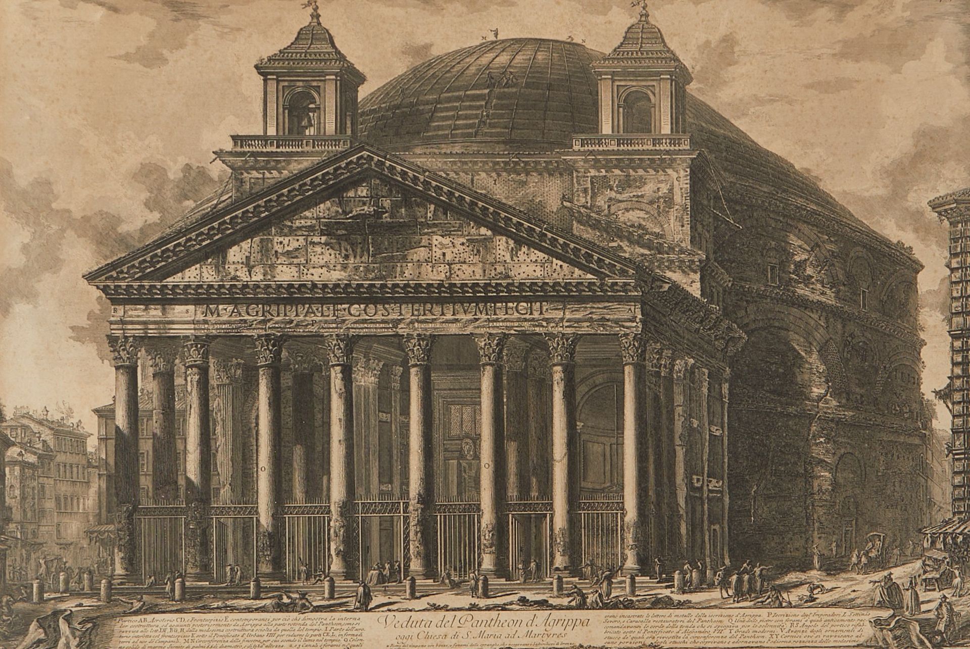 Group of Two Piranesi Etchings Pantheon Rome - Bild 2 aus 7