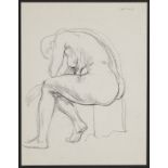 Paul Cadmus Seated Female Nude Crayon on Paper