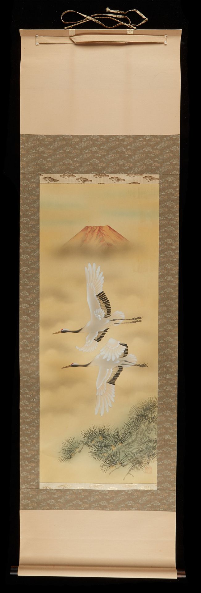 Japanese Scroll Cranes and Mt. Fuji - Bild 3 aus 7