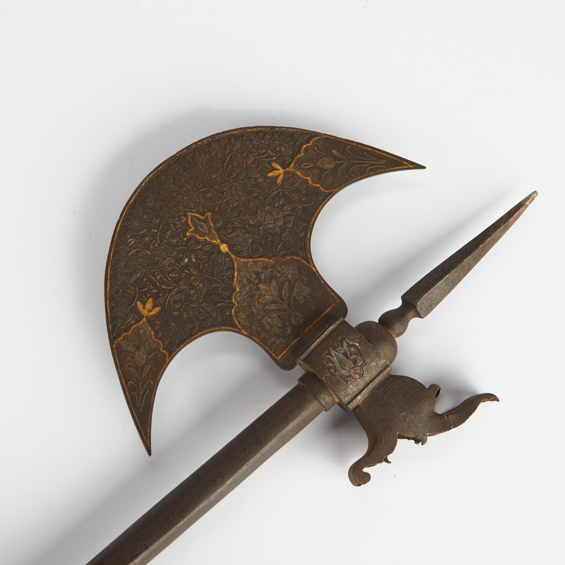 Persian Damascened Iron & Steel Ax - Bild 4 aus 9