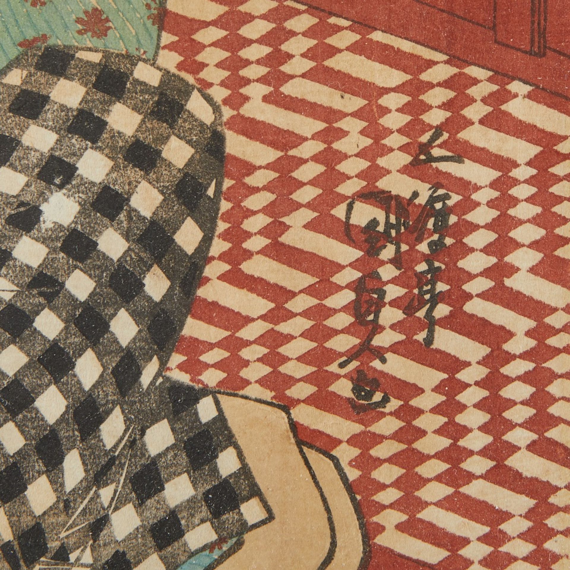 Grp: 2 Japanese Ukiyo-e Triptychs - Bild 17 aus 20