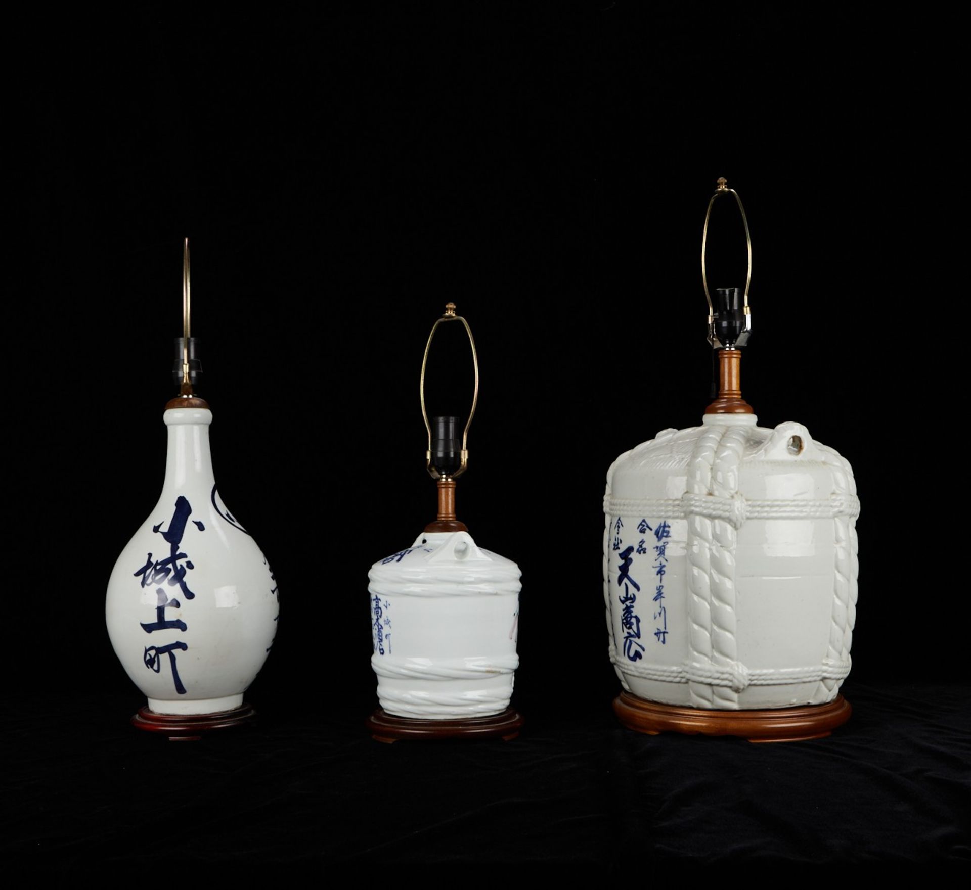 Grp: 3 Japanese Sake Bottles as Lamps - Bild 4 aus 10