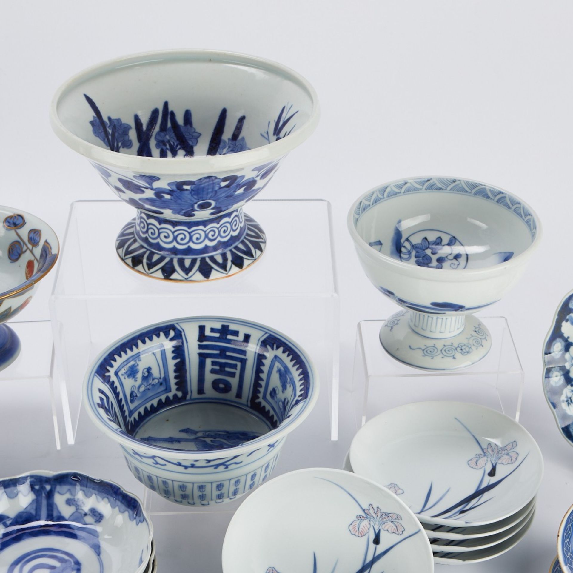 Grp: 23 Pcs Japanese Blue & White Porcelain - Image 2 of 8