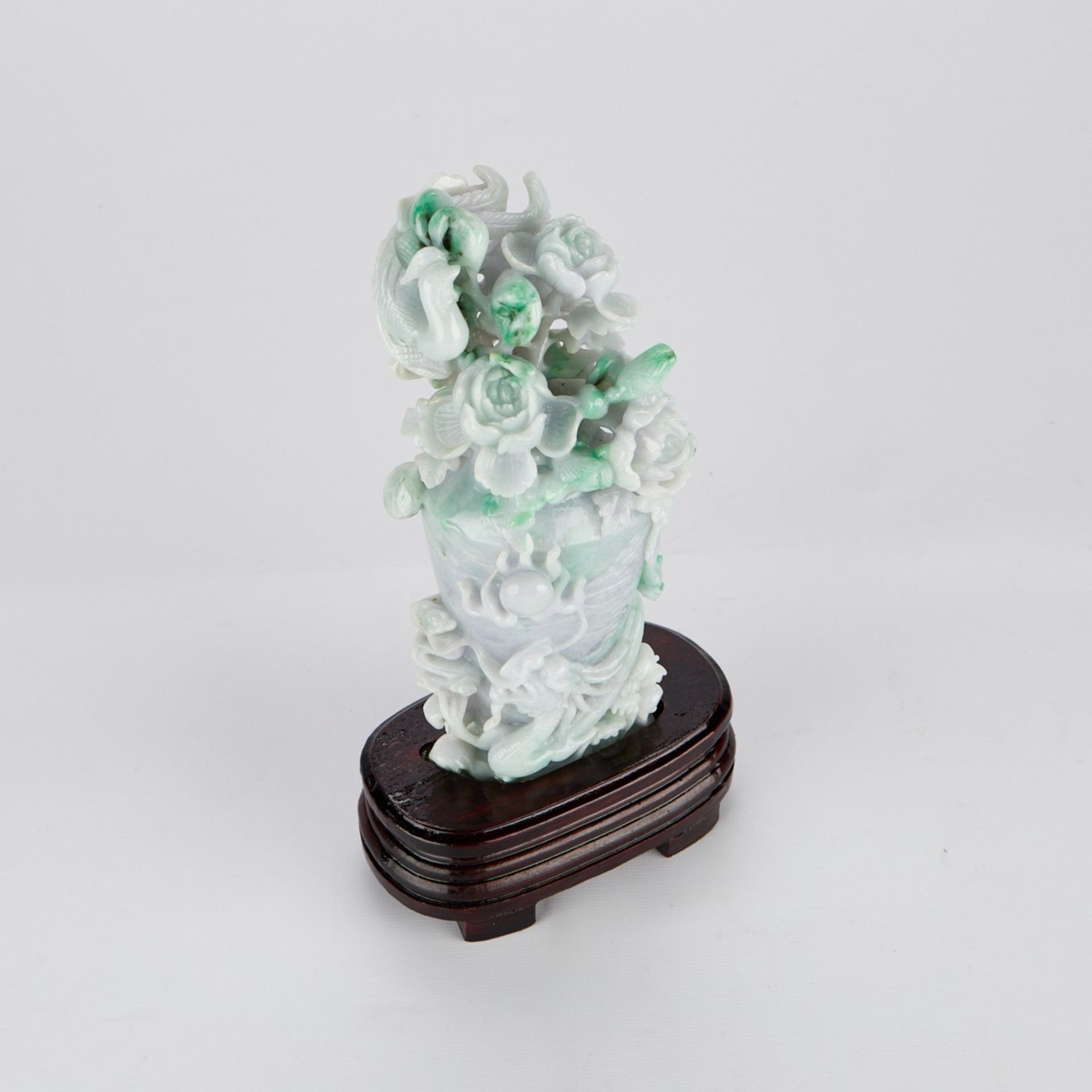 Chinese Jade Carving Vase w/ Dragon - Bild 9 aus 10