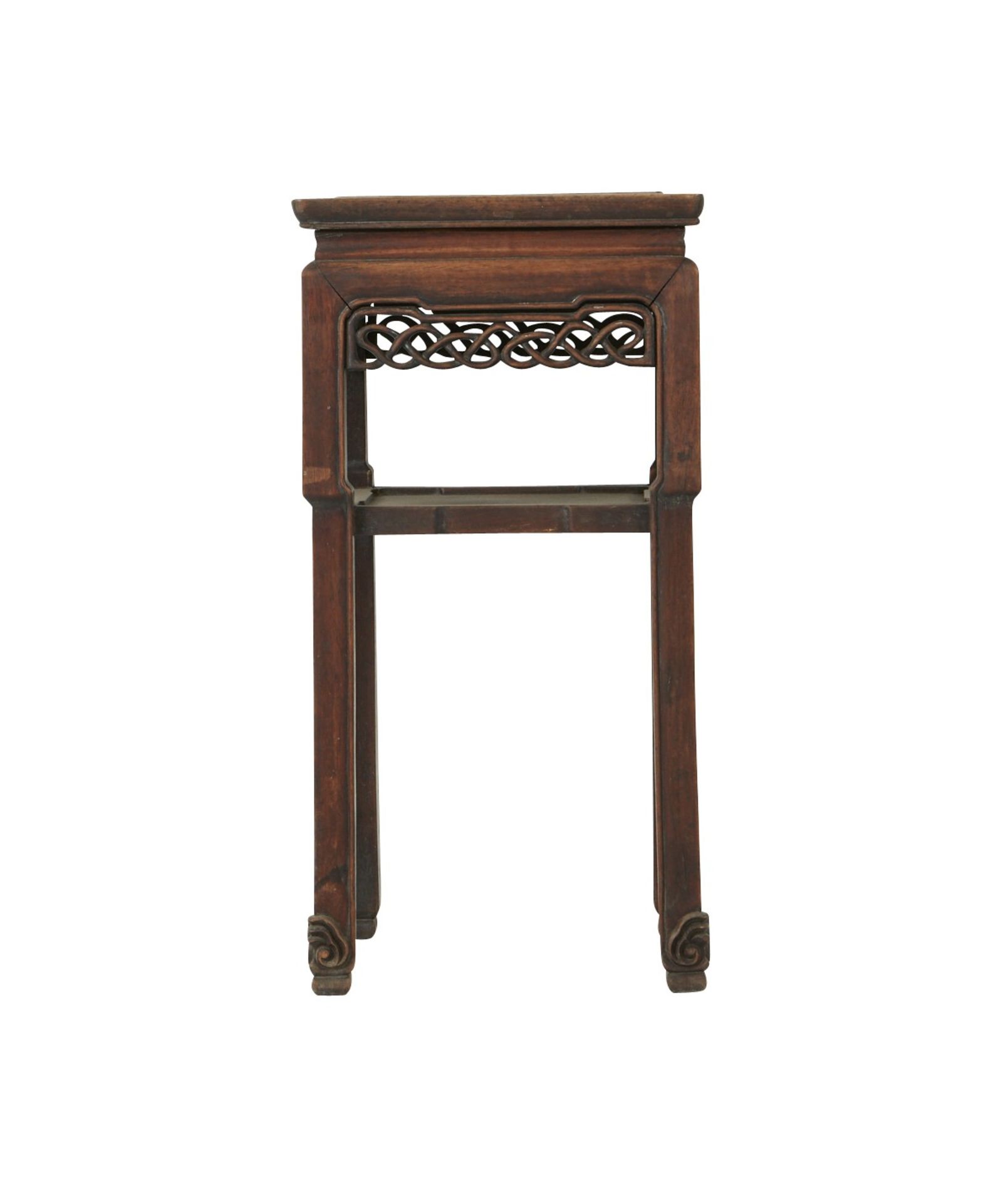 19th c. Chinese Rosewood Stand w/ Carved Skirt - Image 4 of 8