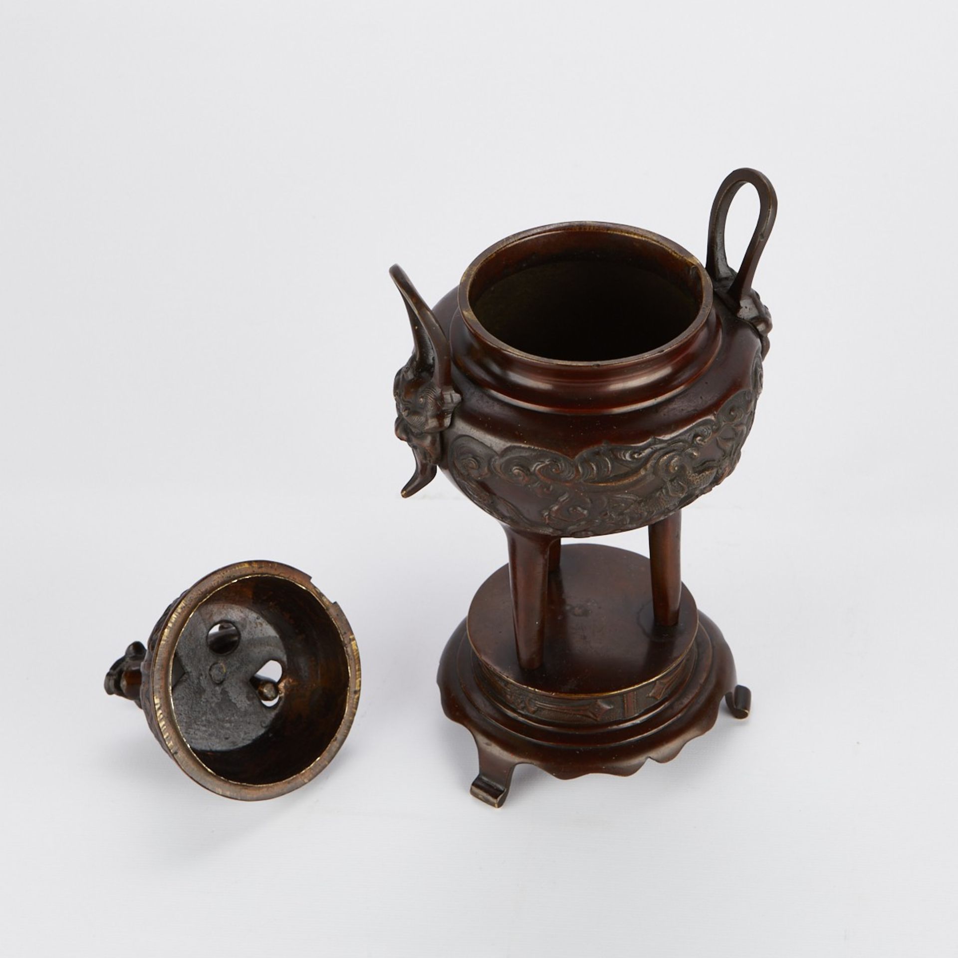 Japanese Bronze Lantern w/ Bronze Censer - Bild 18 aus 21