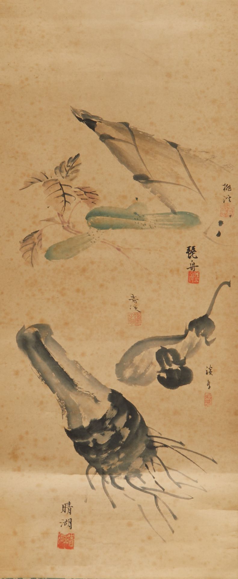 Grp: 3 Early Japanese Scrolls - Ink Paintings - Bild 3 aus 19