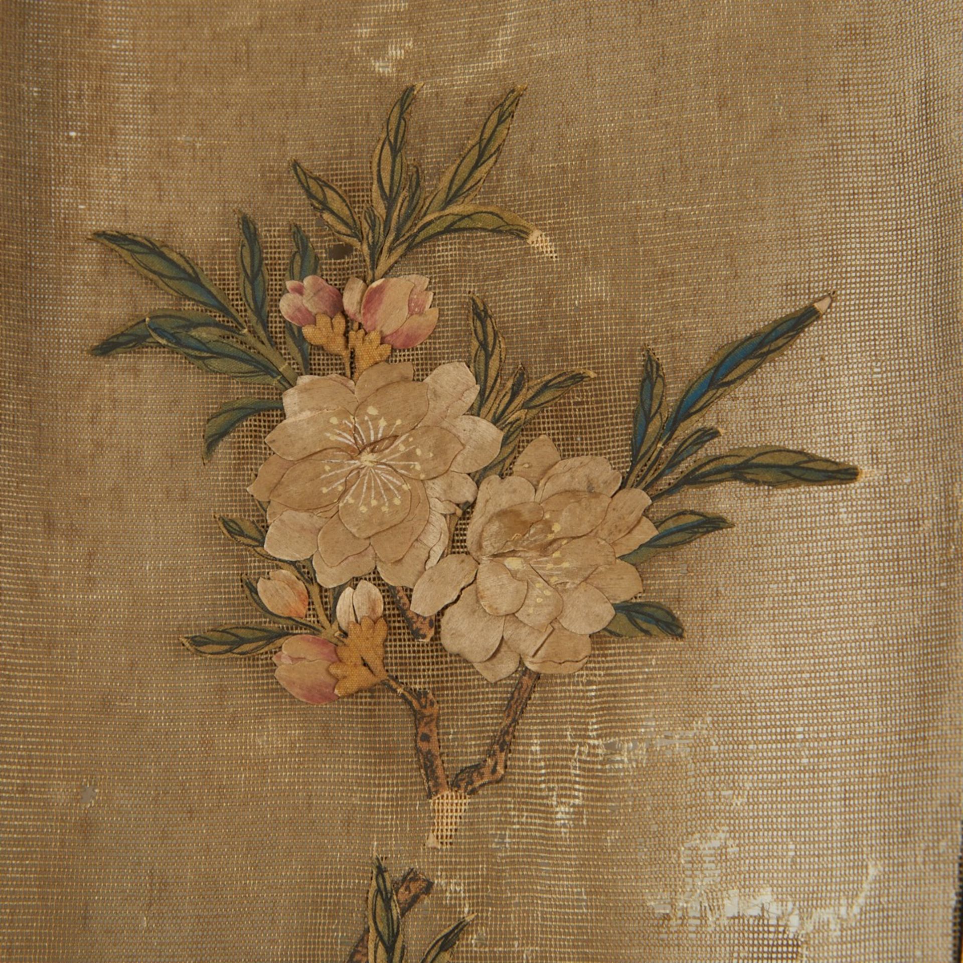 18th c. Chinese Imperial Embroidered Silk Fan - Bild 4 aus 8