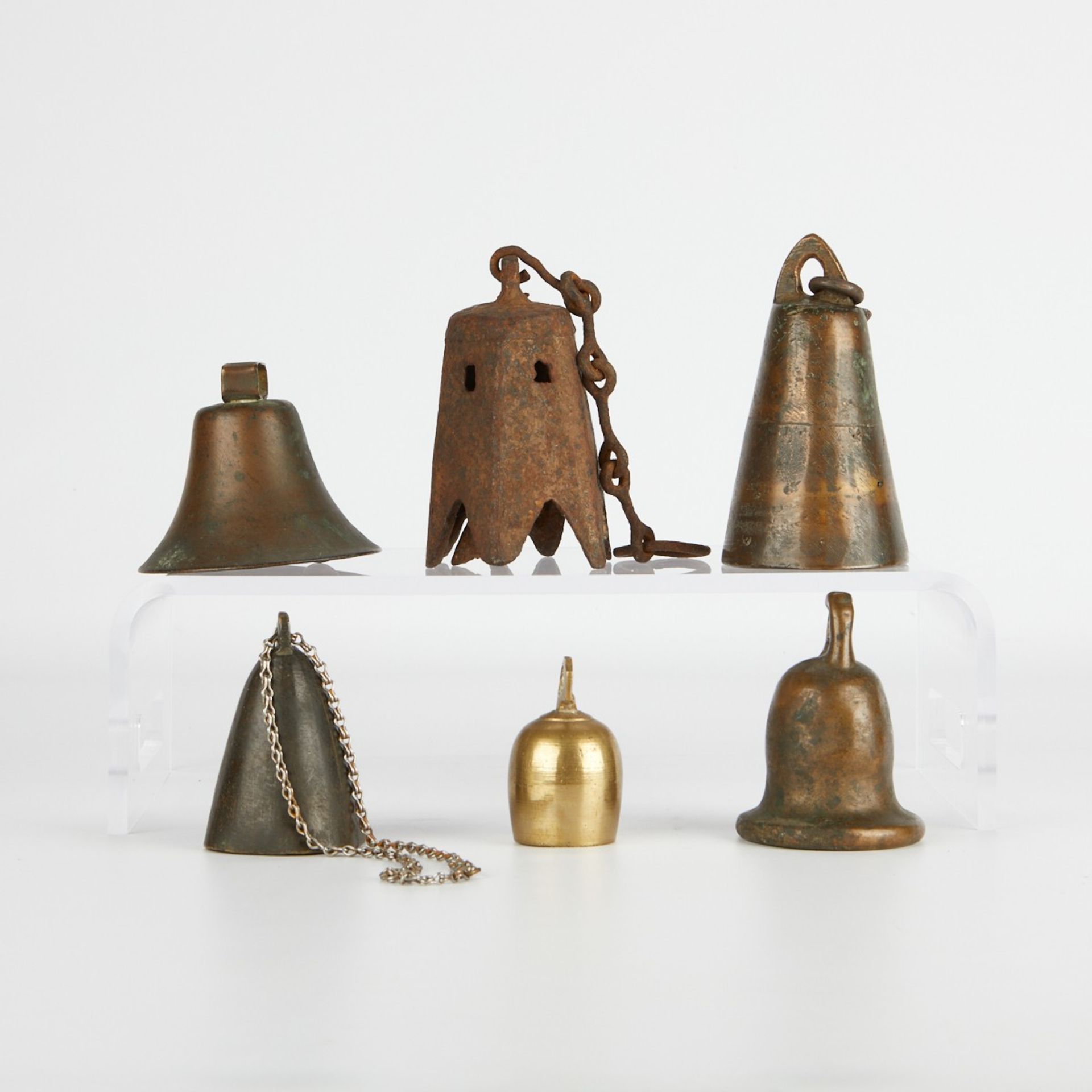Grp: 6 Antique Bronze Bells - Bild 4 aus 6
