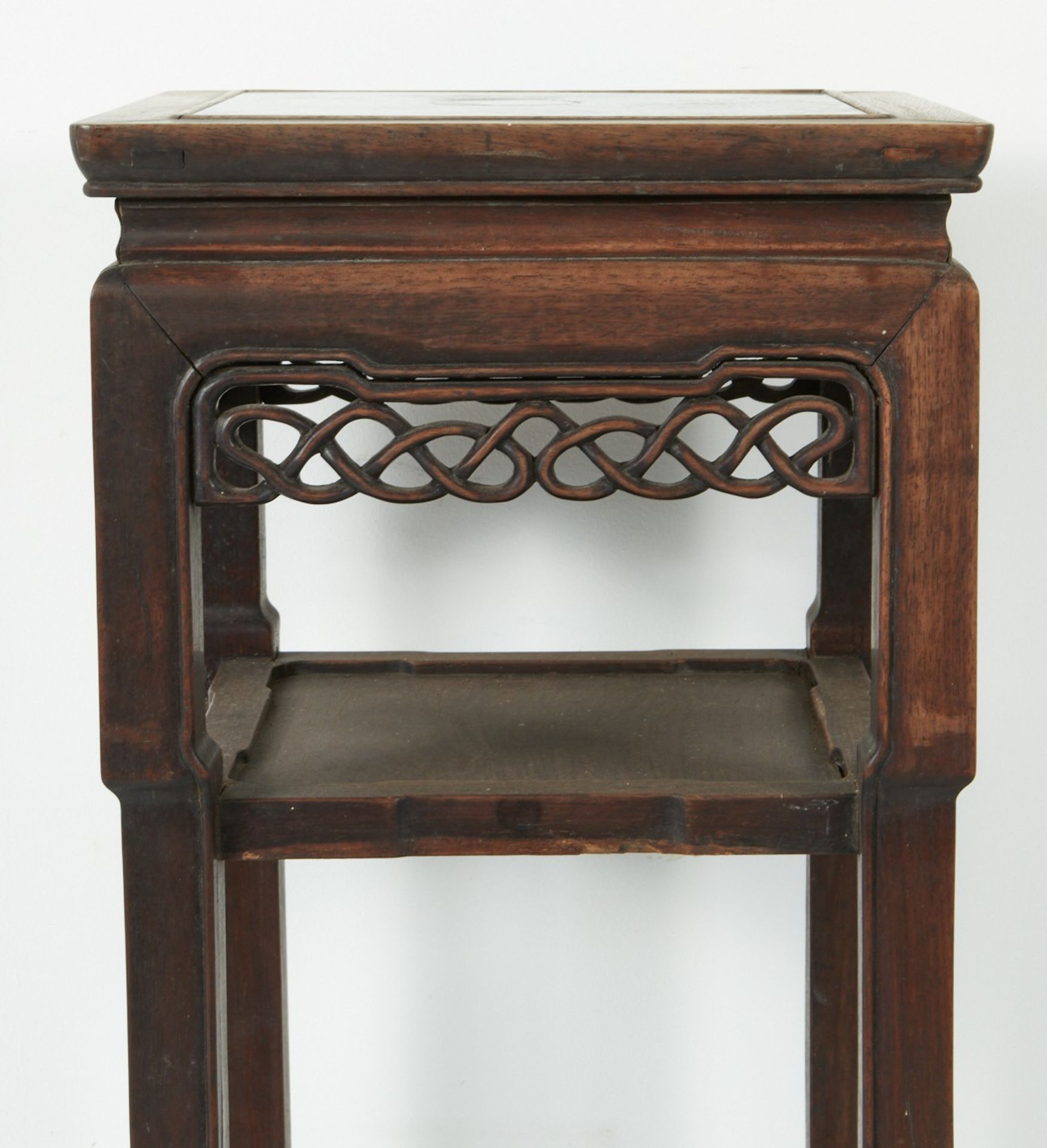 19th c. Chinese Rosewood Stand w/ Carved Skirt - Image 2 of 8