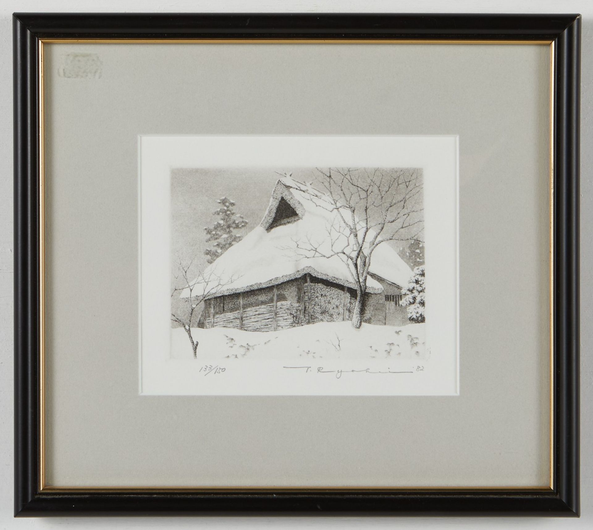 Ryohei Tanaka "Snow on Thatched Roof #2" Shin-hanga Print - Bild 2 aus 4