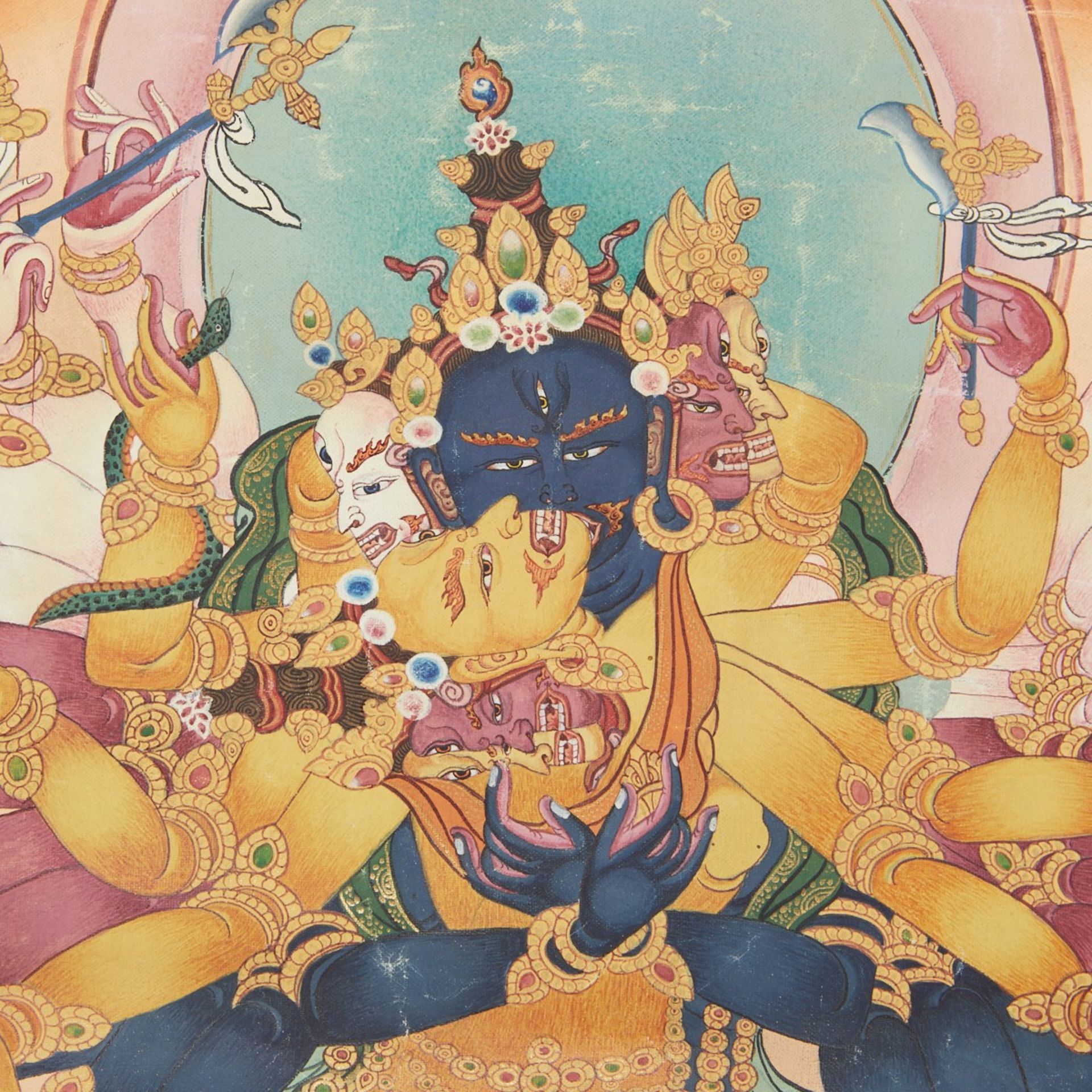 Tibetan Thangka 20th c. - Bild 7 aus 8