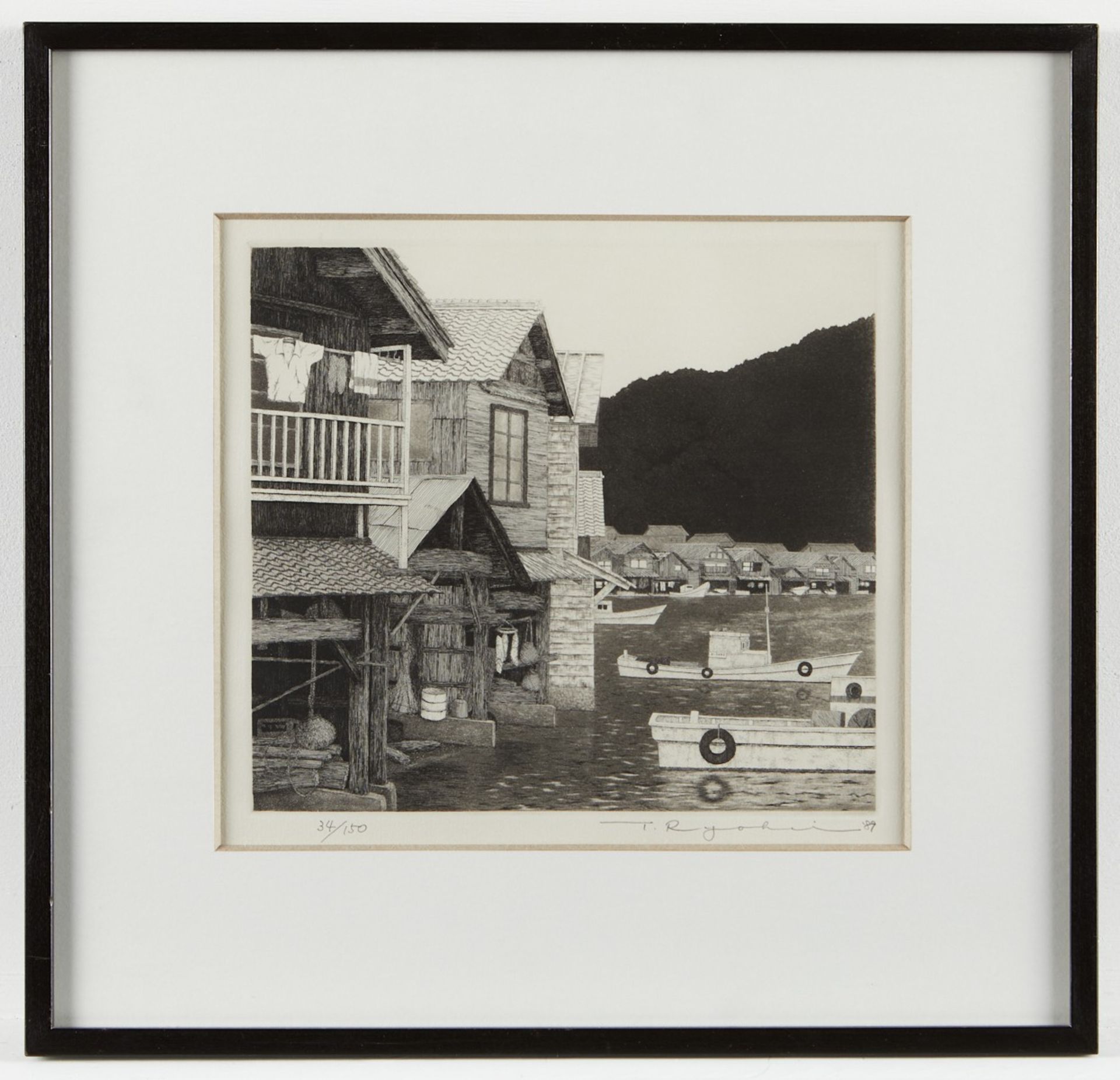 Ryohei Tanaka Harbor Scene Etching - Bild 2 aus 6