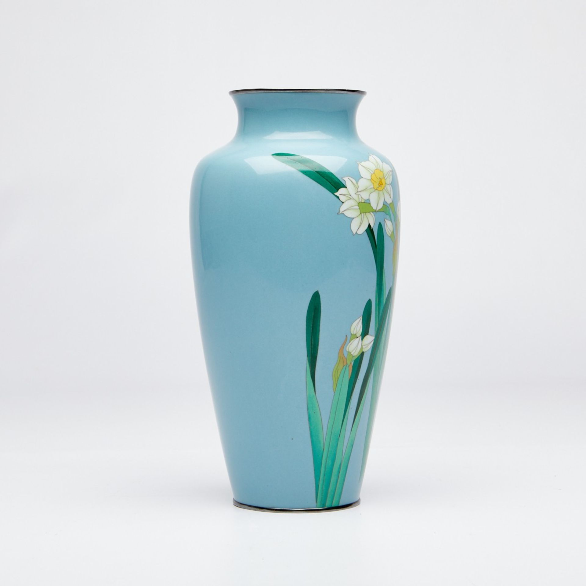 Ando Jubei Cloisonne Vase w/ Daffodils - Bild 4 aus 6
