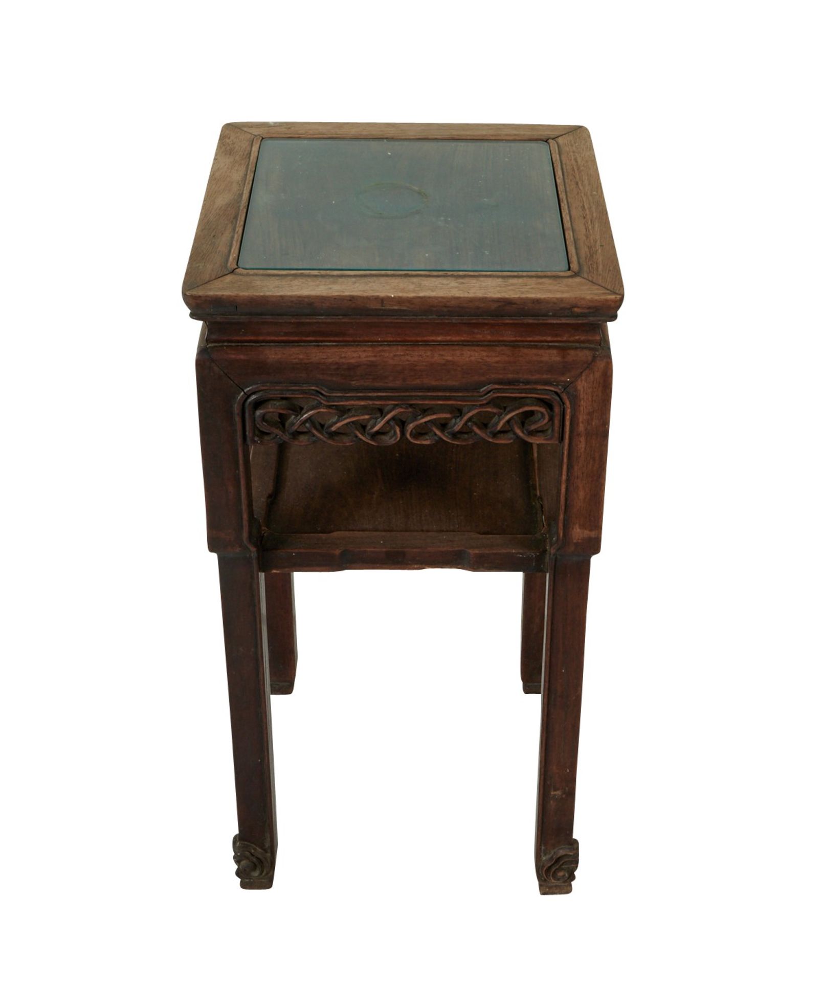 19th c. Chinese Rosewood Stand w/ Carved Skirt - Image 7 of 8