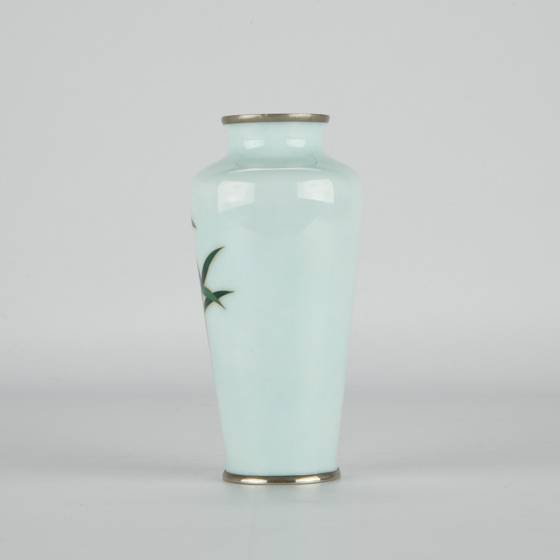 Japanese Sato Cloisonne Vase w/ Bamboo - Bild 3 aus 6