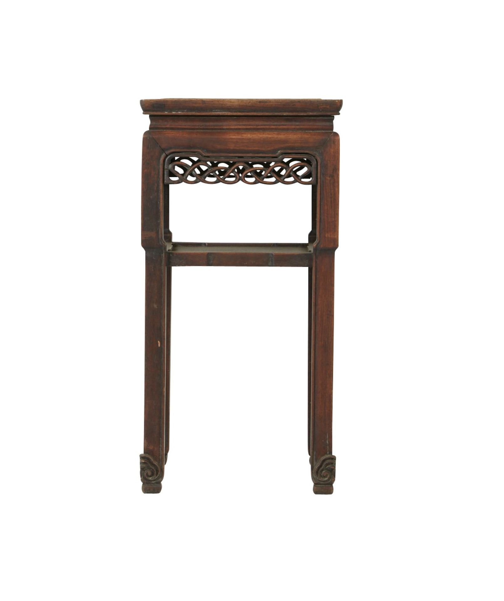 19th c. Chinese Rosewood Stand w/ Carved Skirt - Image 5 of 8