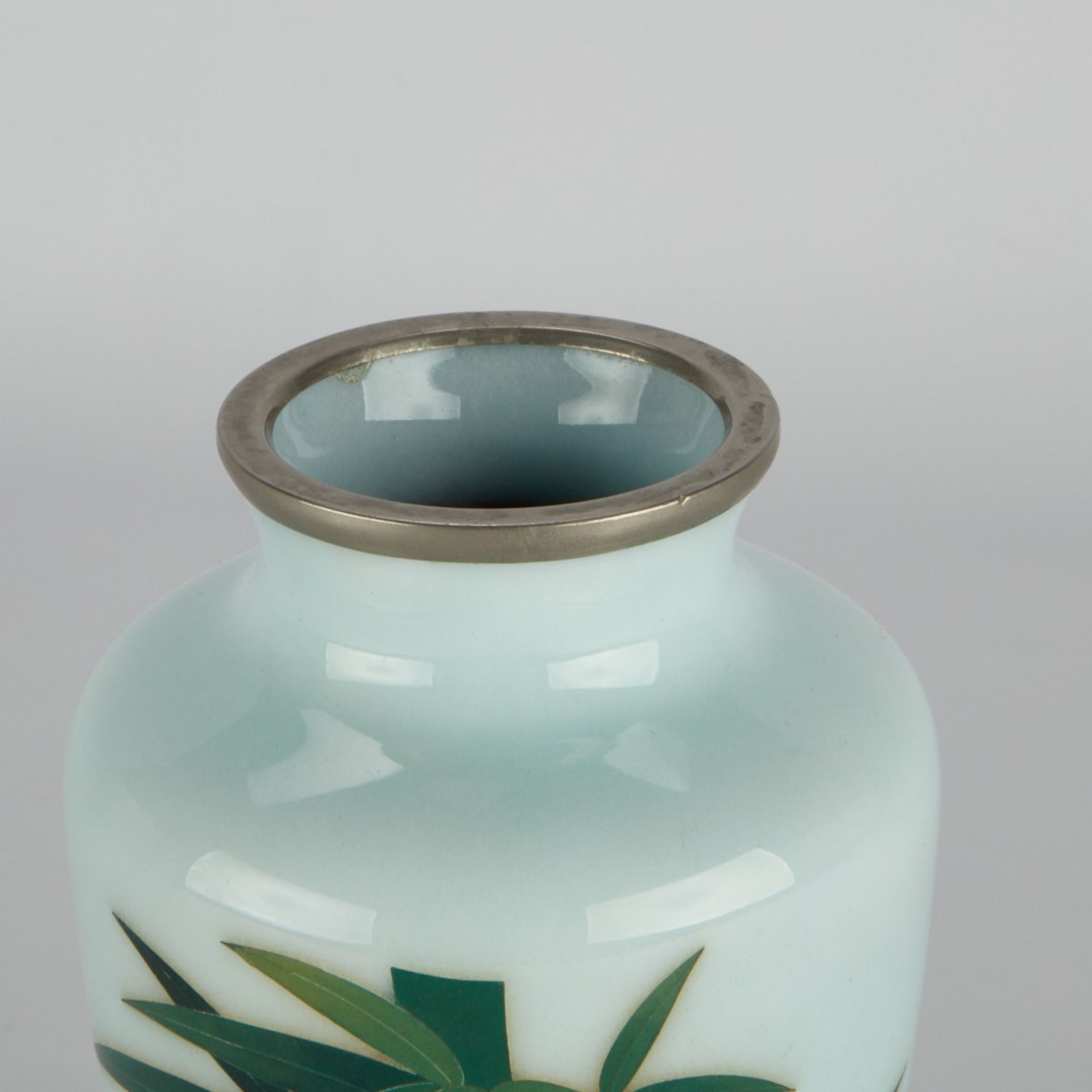 Japanese Sato Cloisonne Vase w/ Bamboo - Bild 6 aus 6