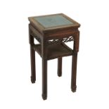 19th c. Chinese Rosewood Stand w/ Carved Skirt