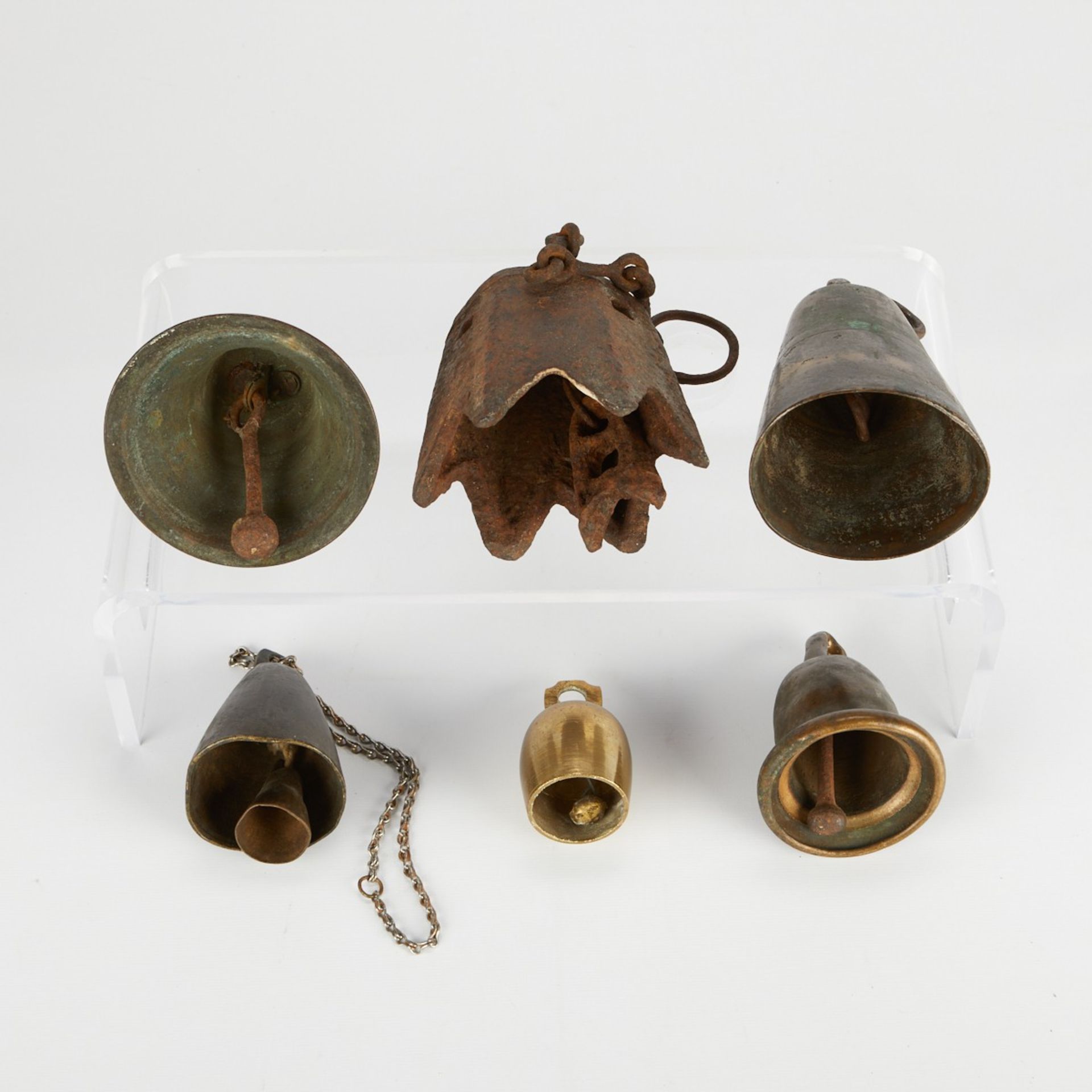 Grp: 6 Antique Bronze Bells - Bild 5 aus 6