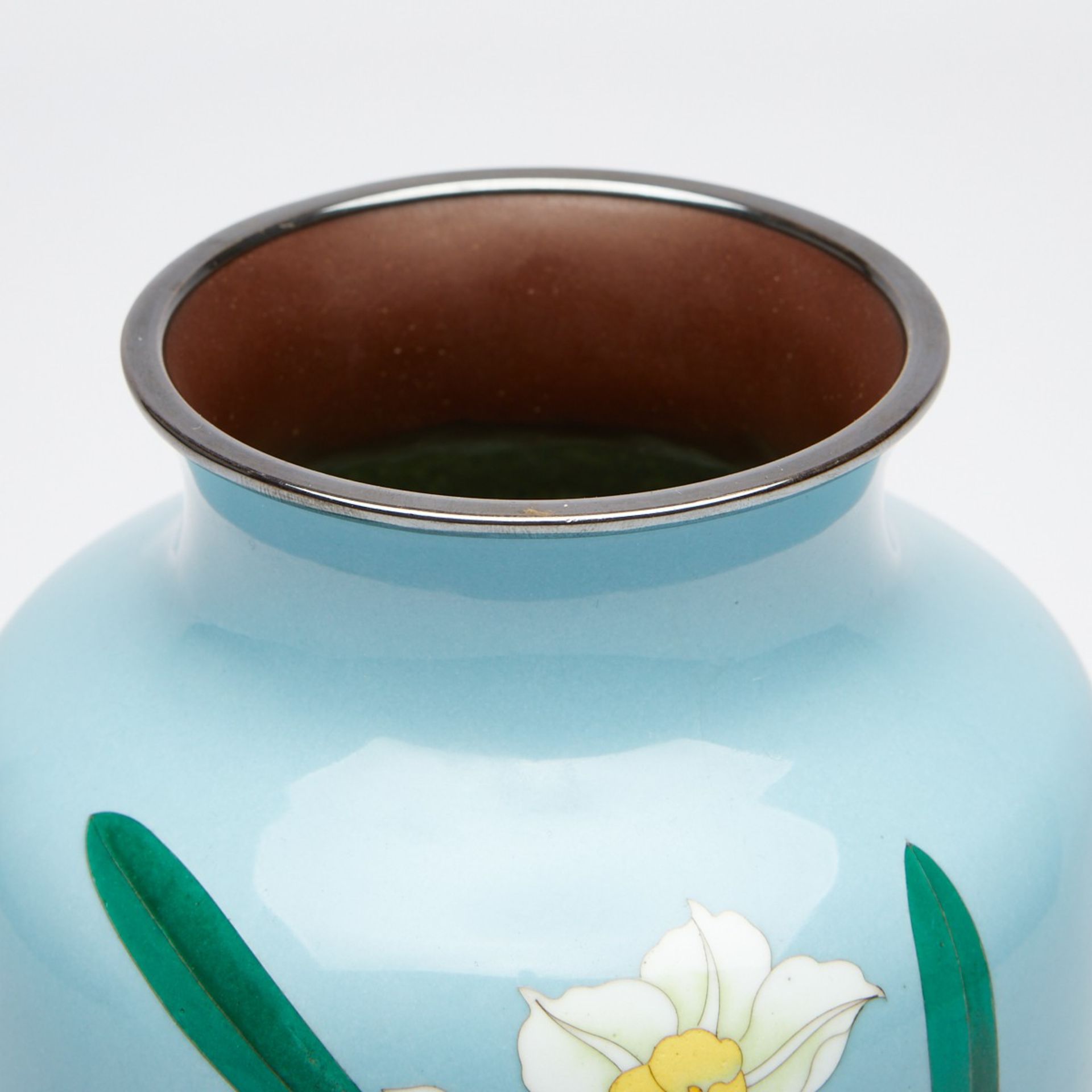 Ando Jubei Cloisonne Vase w/ Daffodils - Bild 2 aus 6