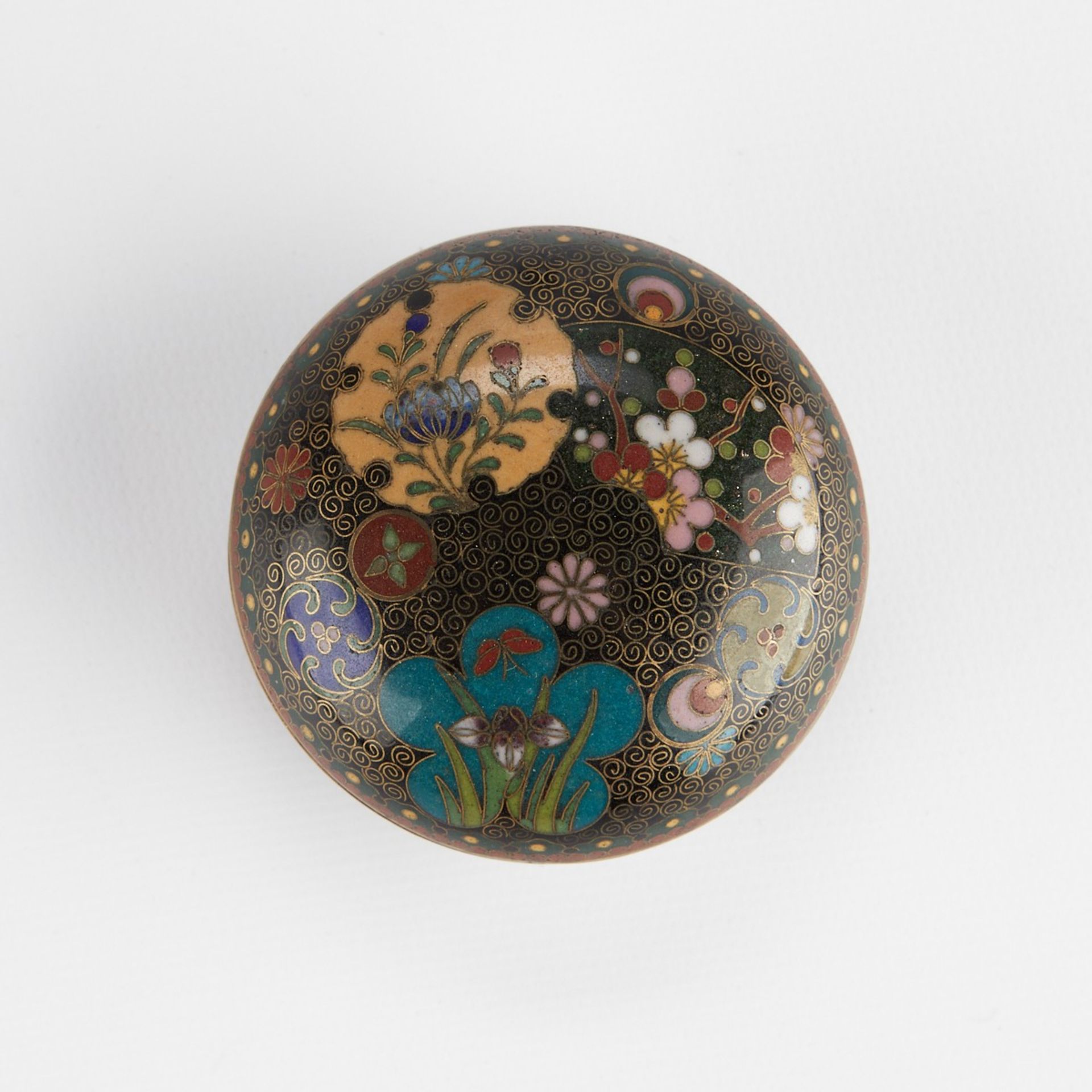 Grp: 5 Japanese Meiji Cloisonne Pieces - Bild 4 aus 16