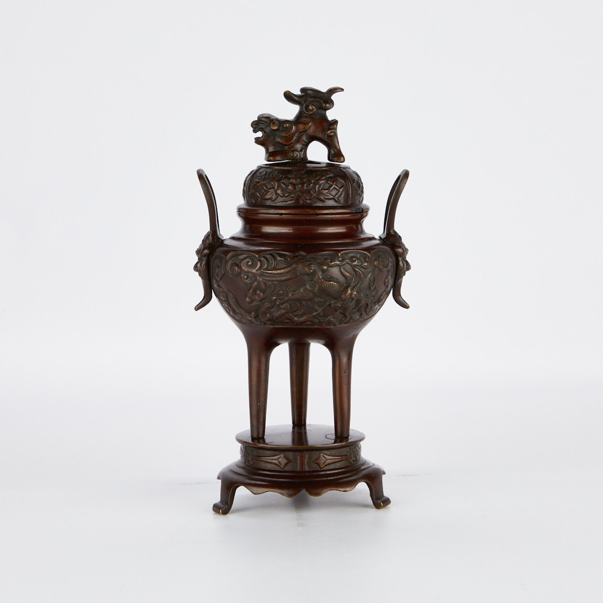 Japanese Bronze Lantern w/ Bronze Censer - Bild 13 aus 21
