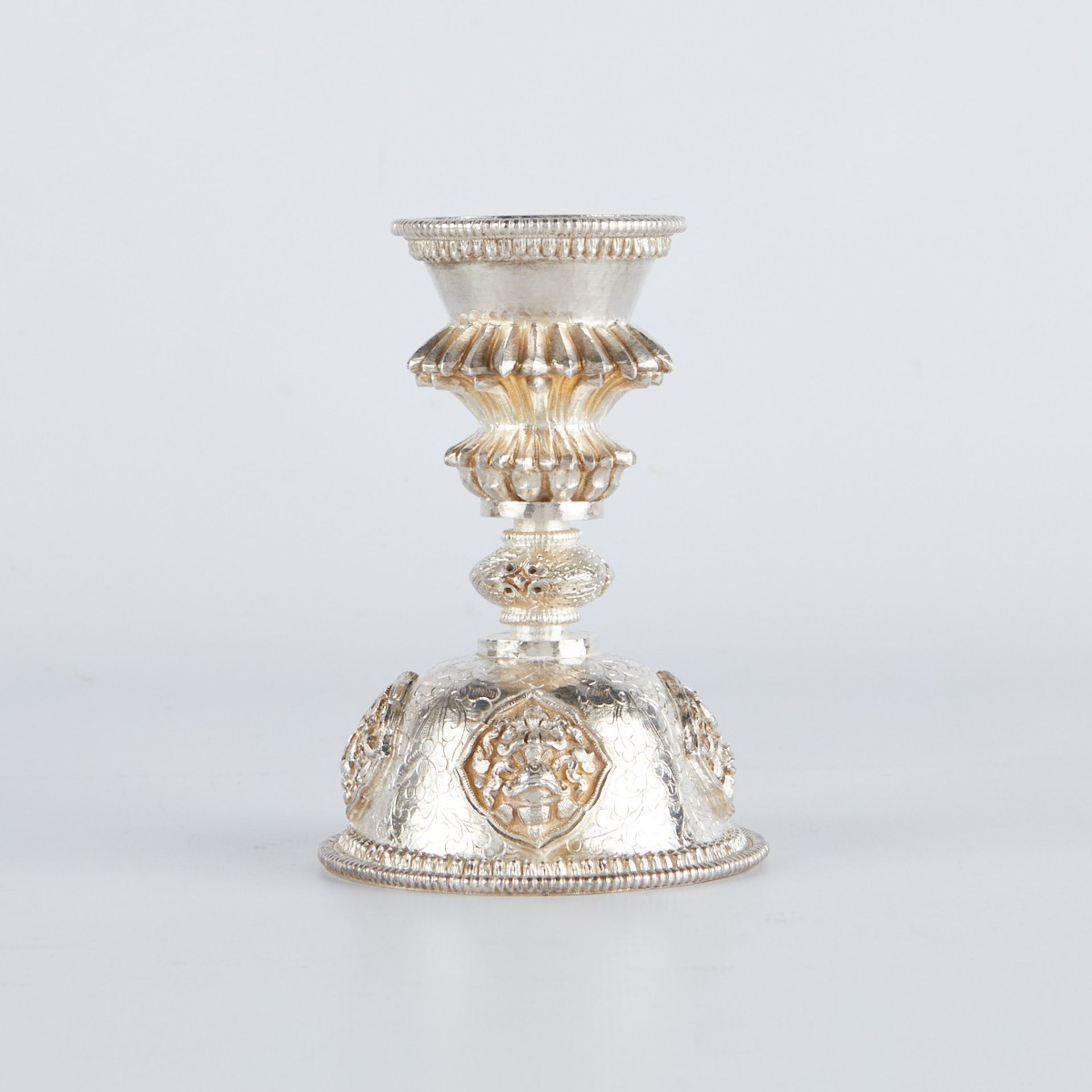 Tibetan Silver Buddhist Butter Lamp - Bild 4 aus 5