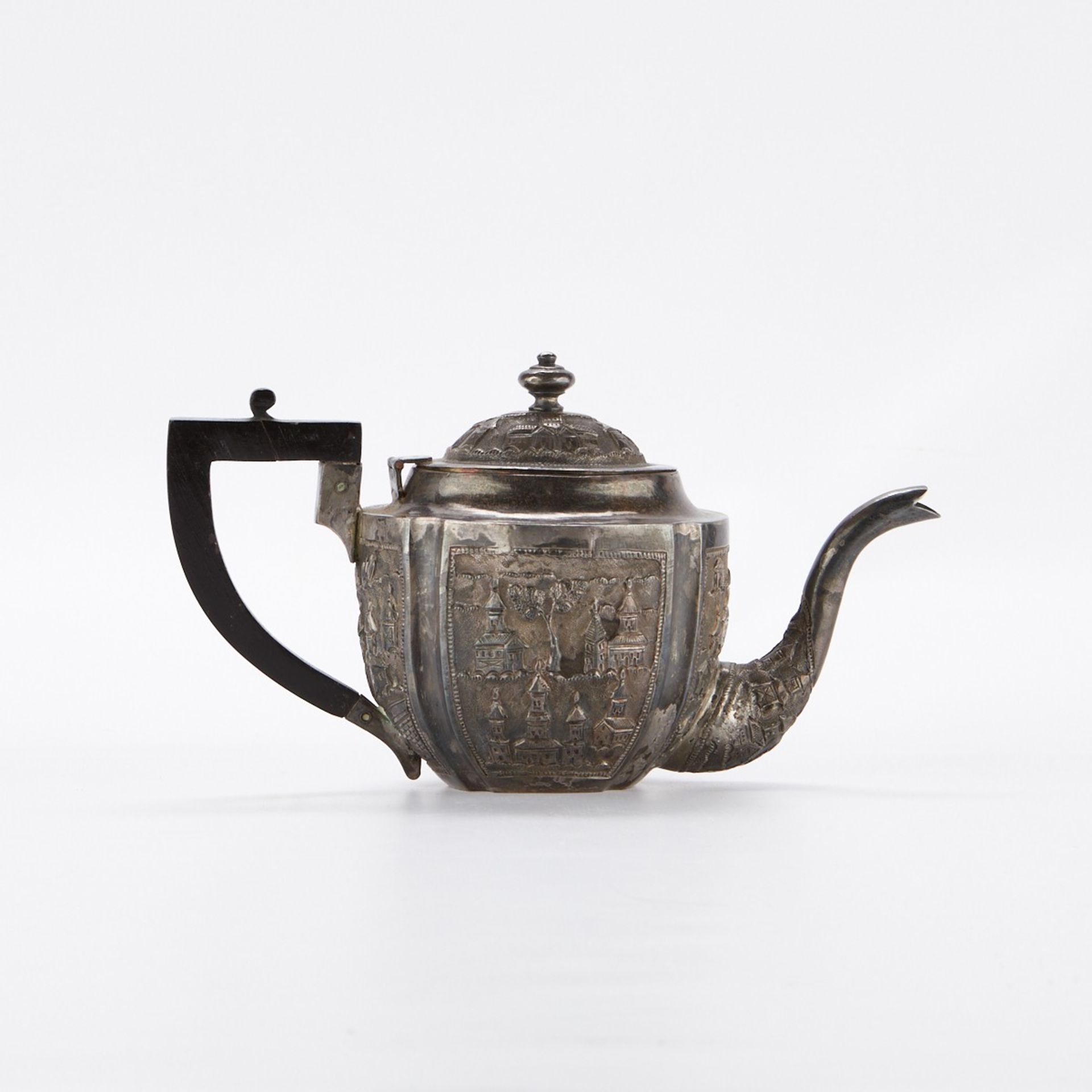 19th c. Anglo Indian Silver Teapot - Bild 2 aus 10