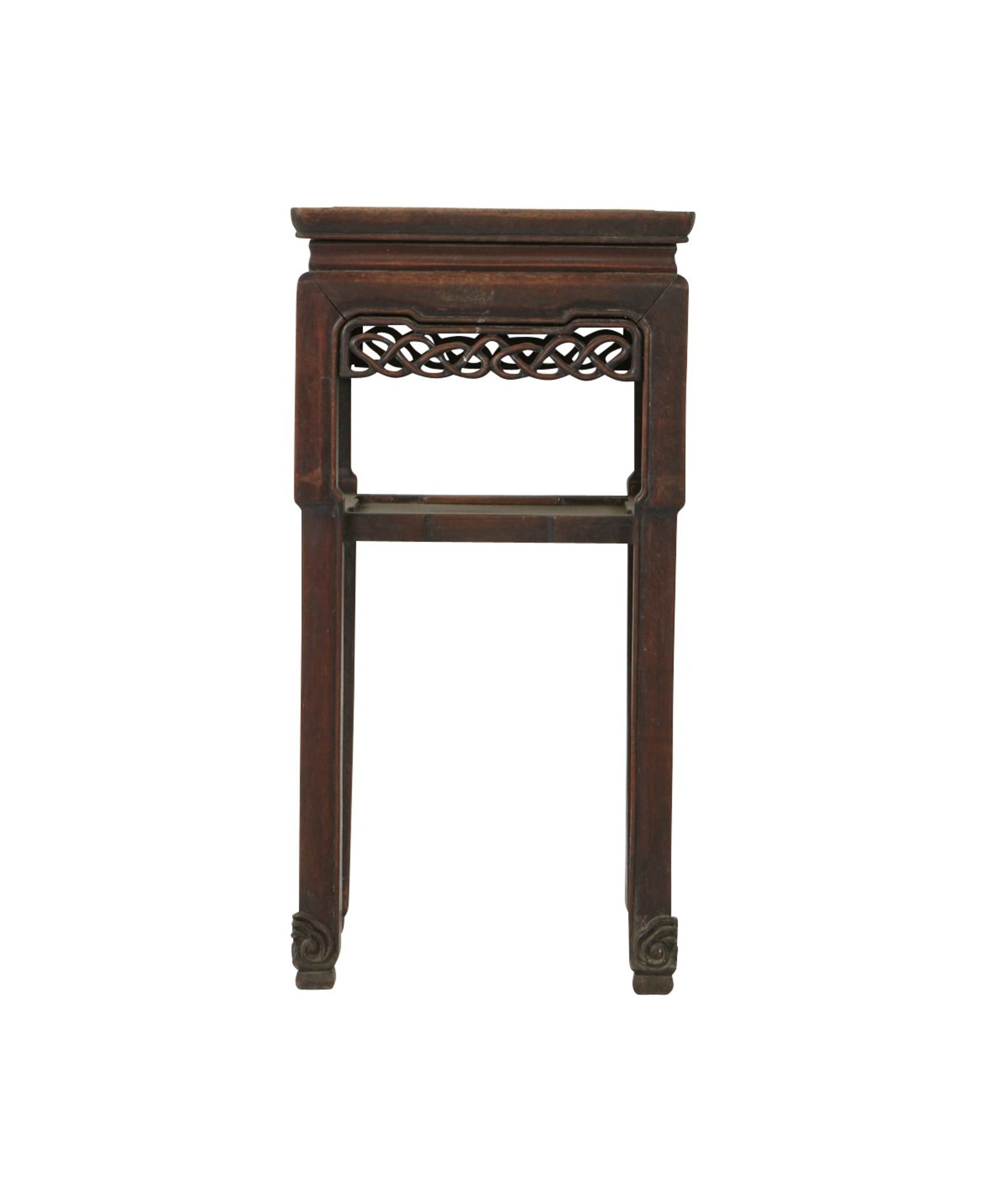 19th c. Chinese Rosewood Stand w/ Carved Skirt - Image 6 of 8