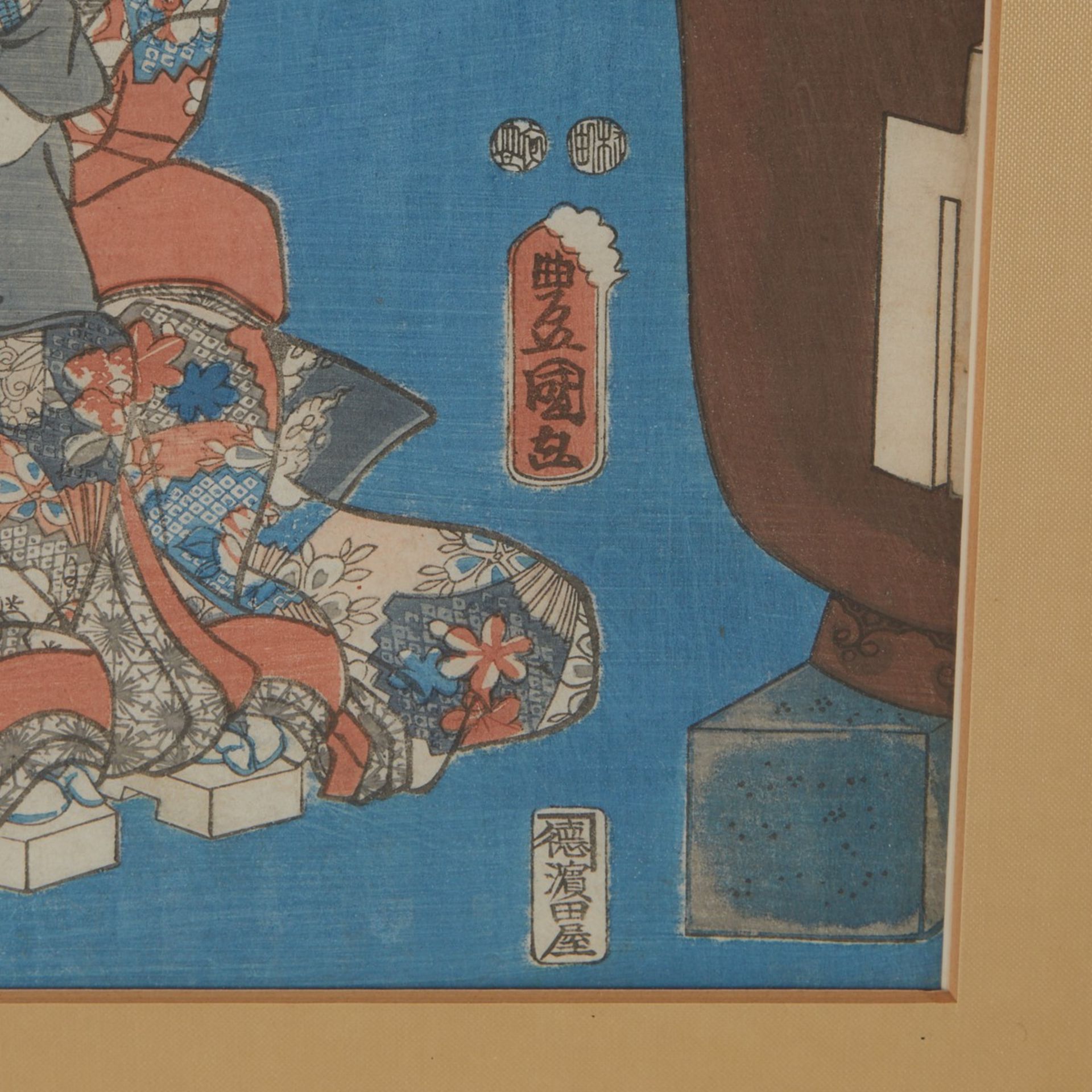 Grp: 3 Japanese Woodblock Triptychs Kuniyoshi, Chicoshige, Toyokuni - Bild 12 aus 31