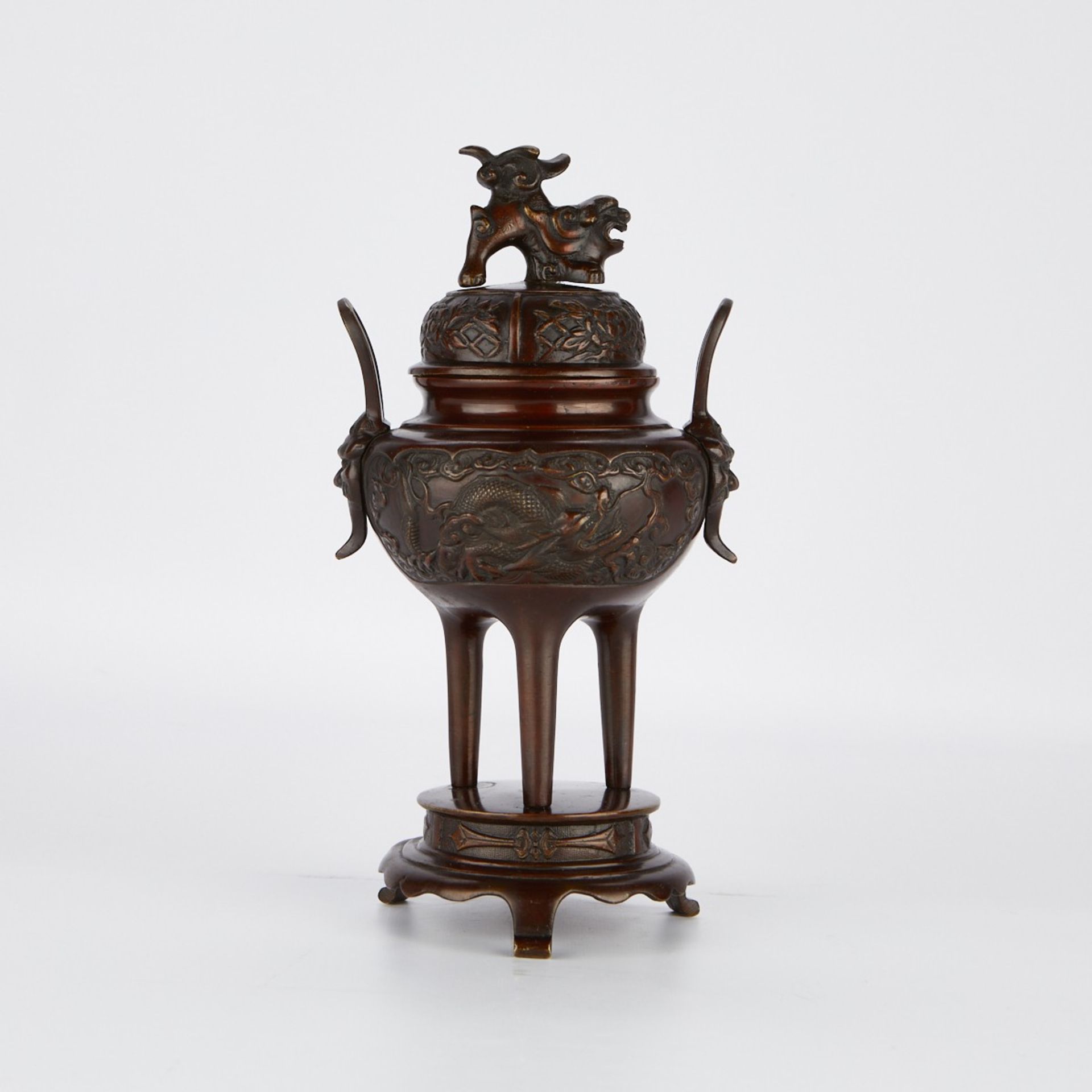 Japanese Bronze Lantern w/ Bronze Censer - Bild 15 aus 21