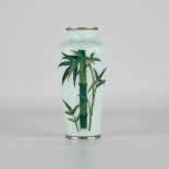 Japanese Sato Cloisonne Vase w/ Bamboo