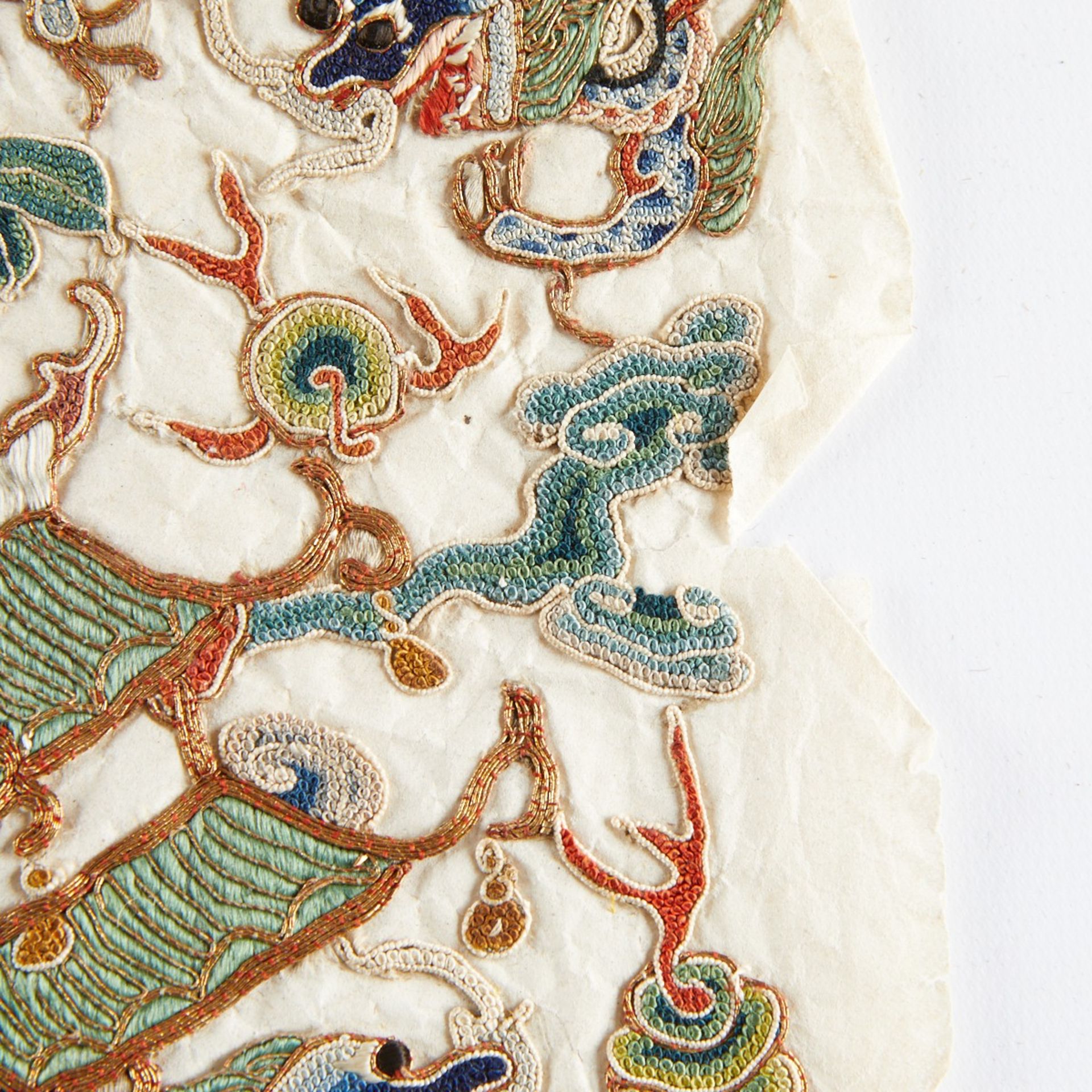 19th c. Chinese Rank Badge - Embroidered Silk - Bild 8 aus 10