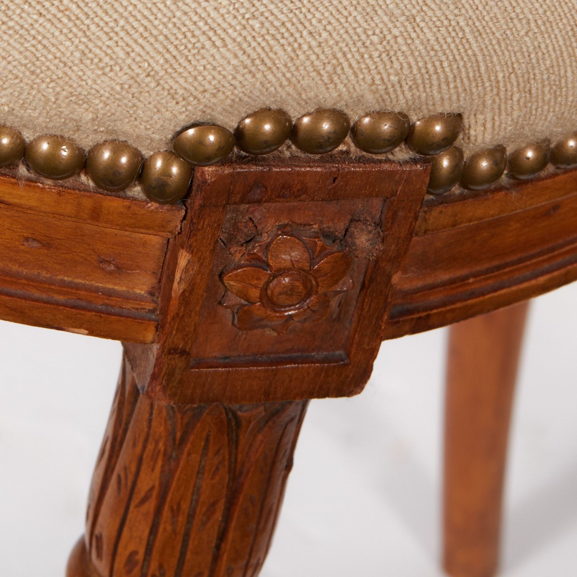 Pr French Side Chairs w/ Floral Decoration - Image 9 of 10