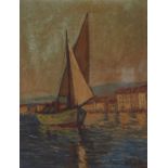 Sailing Painting Newport RI - Illegibly Signed
