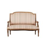 French Settee Gilt with Pink Fabric