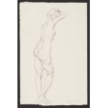 Paul Cadmus Standing Female Nude Crayon on Paper