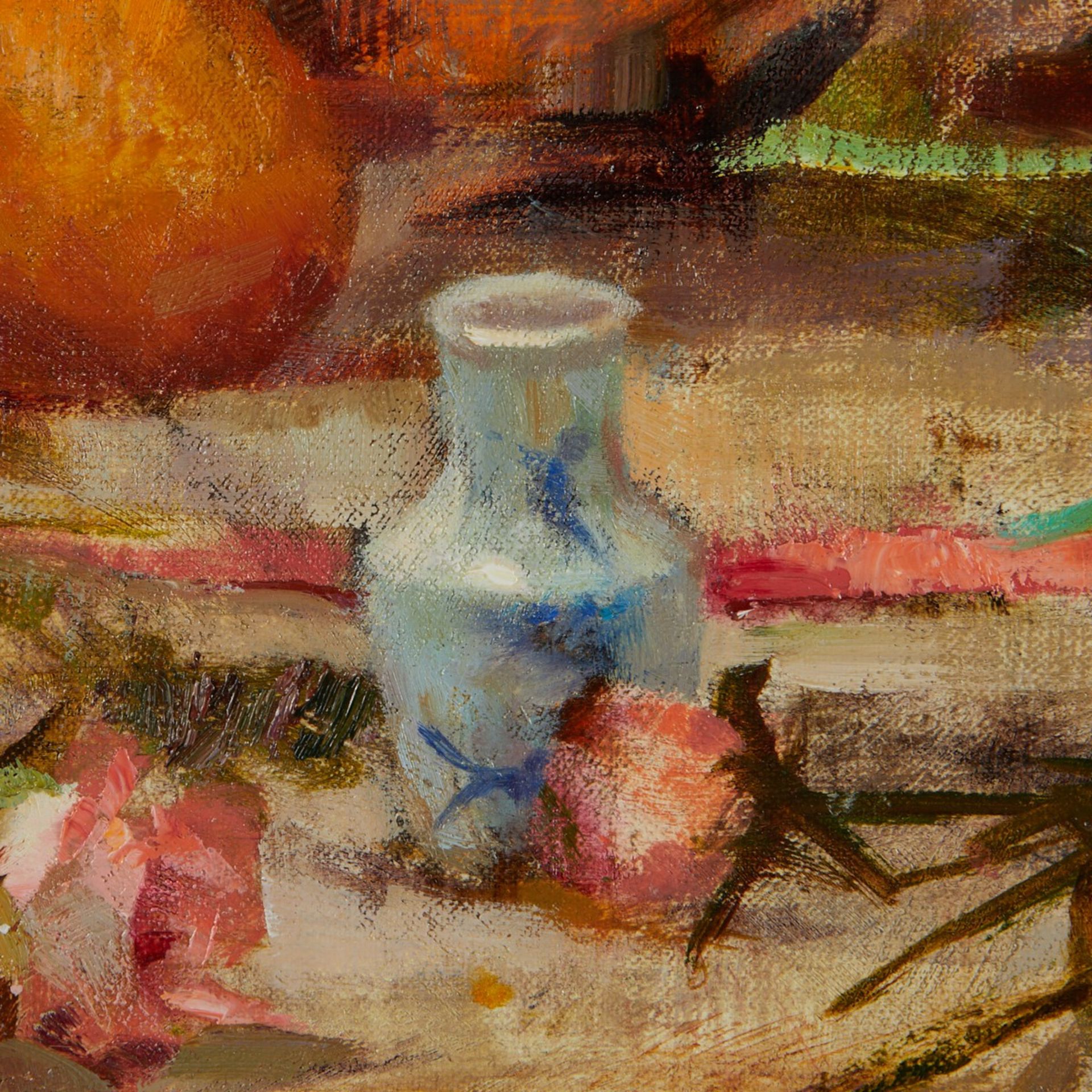 Ron Barsano "White Rose" Oil on Canvas - Image 5 of 7