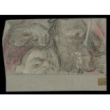 Paul Cadmus David and Goliath Segment Crayon on Paper