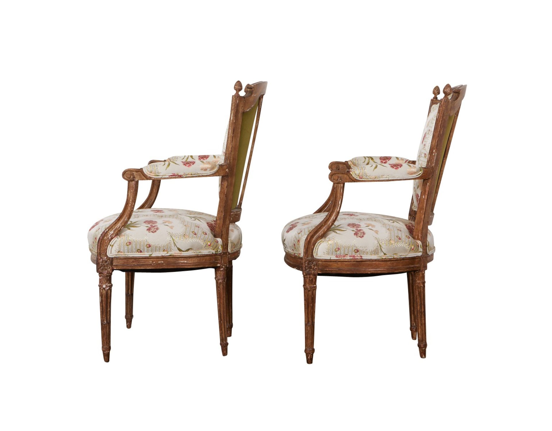 Pair French Parlor Armchairs - Image 3 of 8