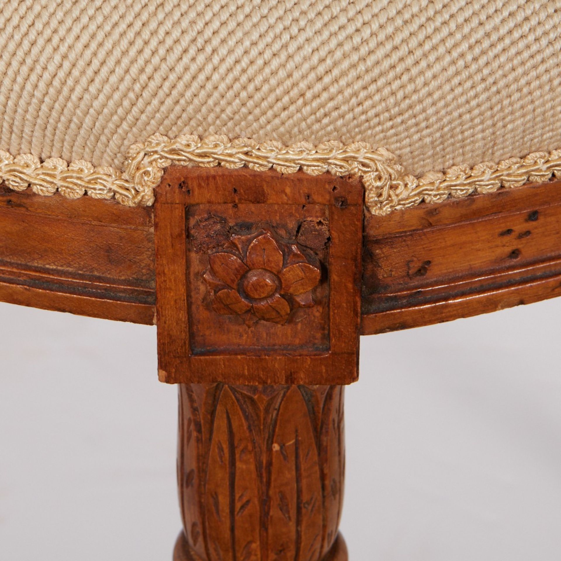 Pr French Side Chairs w/ Floral Decoration - Image 10 of 10