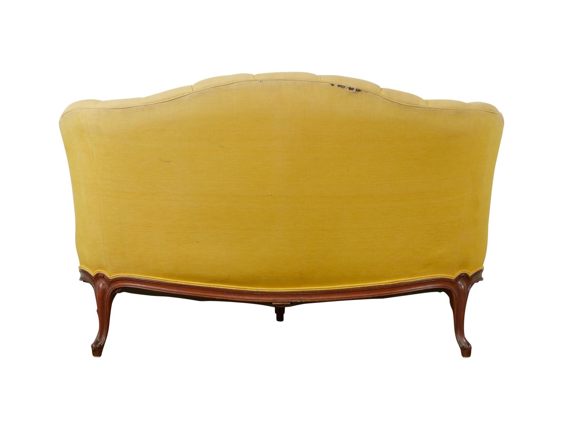 19th c. French Settee w/ Yellow Upholstery - Image 3 of 6