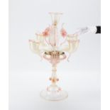 Venetian Glass Epergne w/ Flowers