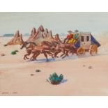 Leonard Reedy Stagecoach Watercolor